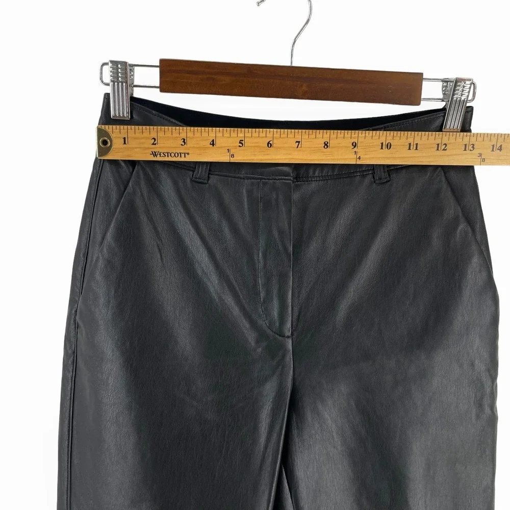 Aritzia Babaton Black Vegan Leather‎ Command Cropped Pant Straight Pants Size 2